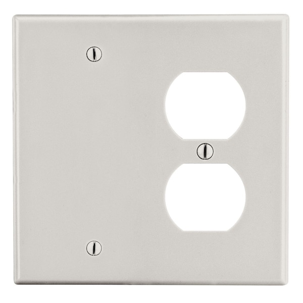 Hubbell Wiring Device-Kellems Wallplate, 2-Gang, 1) Duplex 1) Box Mount Blank, Light Almond P138LA - main